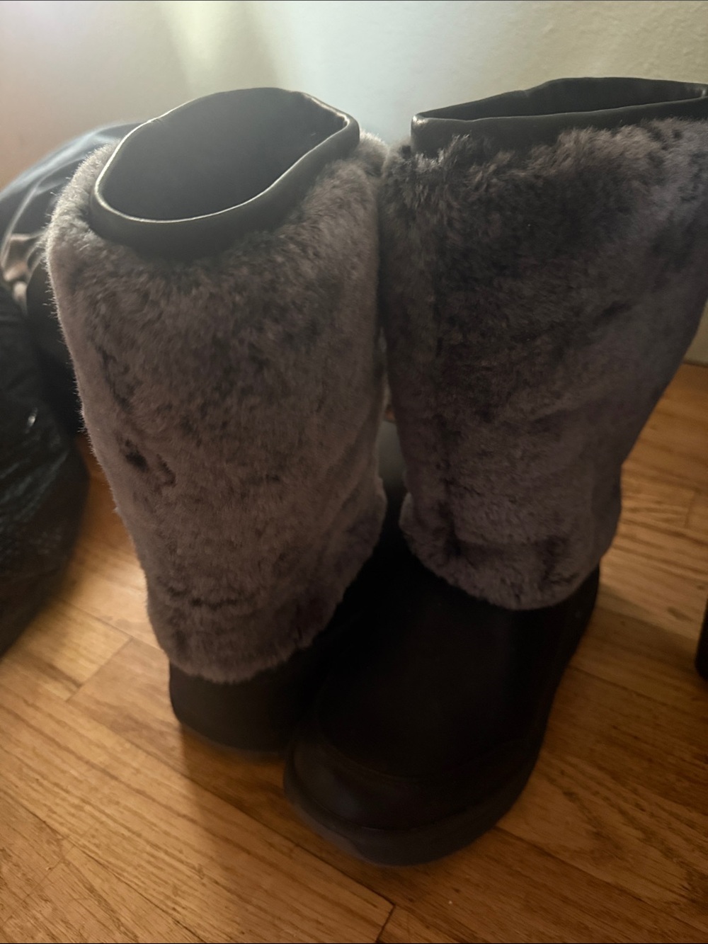 Women's Gray Faux Fur Winter Boots